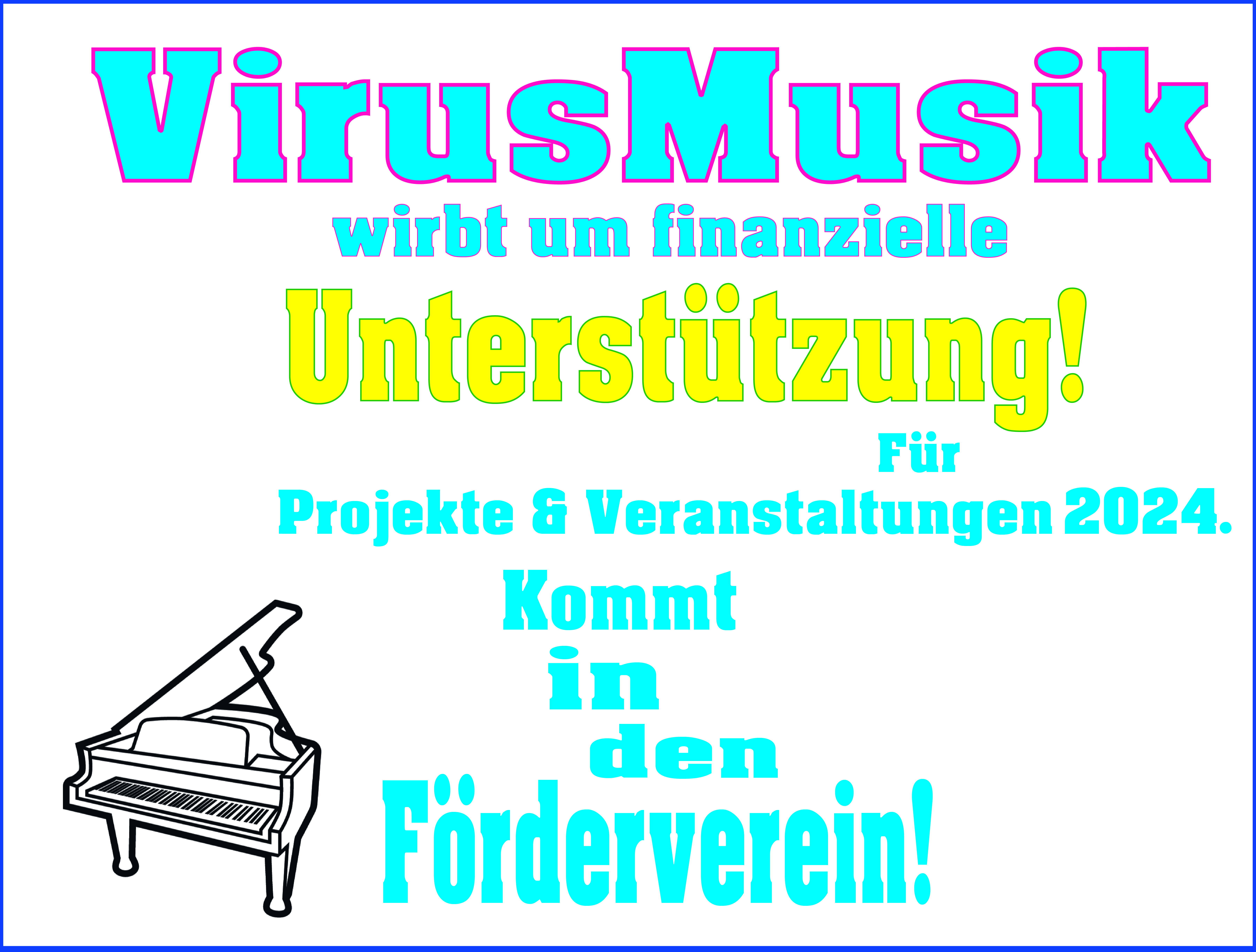 VirusMusik sucht finanzielle Unterstützung für Projekte & Veranstaltungen 2024.