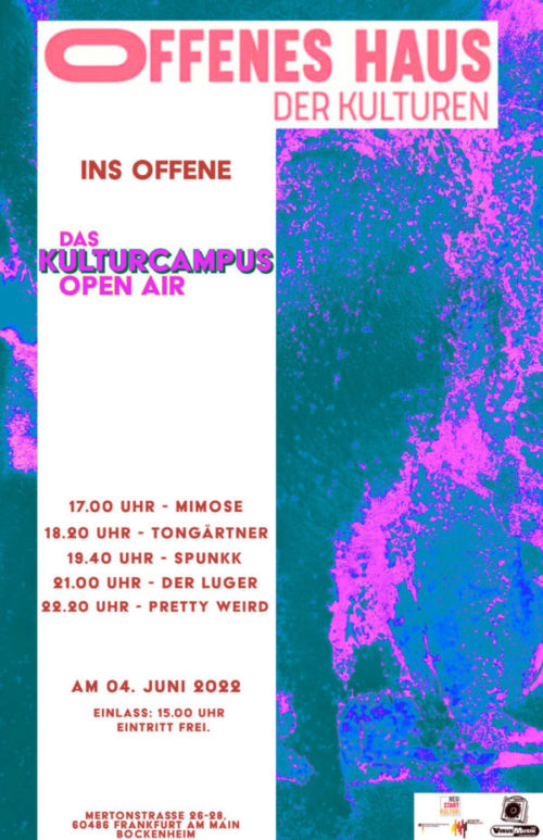 Ins Offene – das Kulturcampus Open Air am Samstag, den 4. Juni 2022.